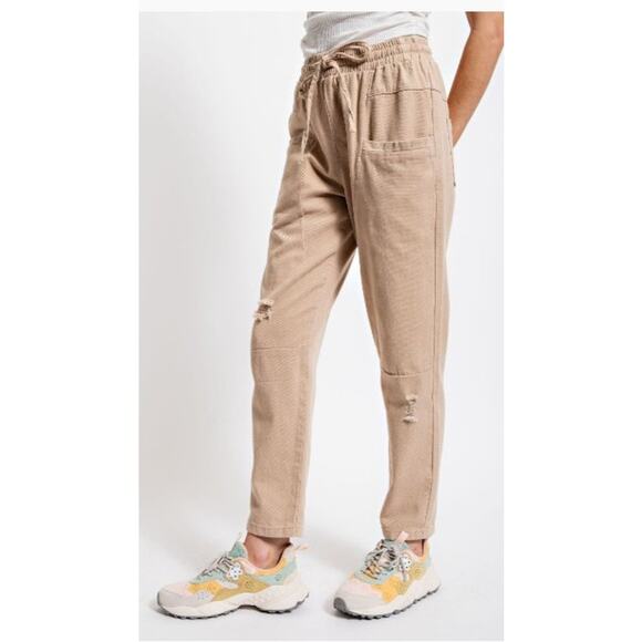 Easel EB50159 - Small - Washed Twill Pants - Khaki - Picture 2 of 3